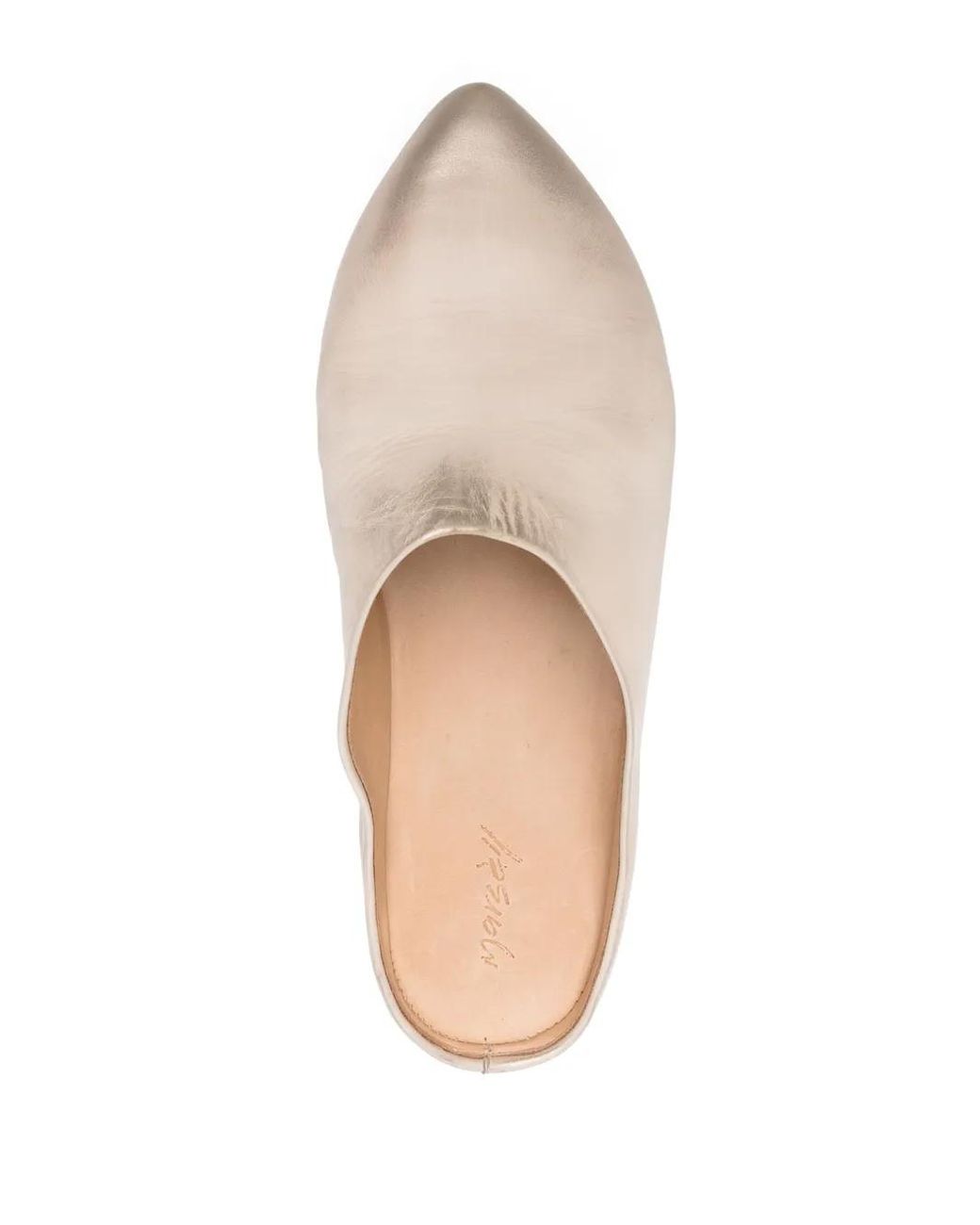 Marsèll White Sfoglia Metallic Leather Mules