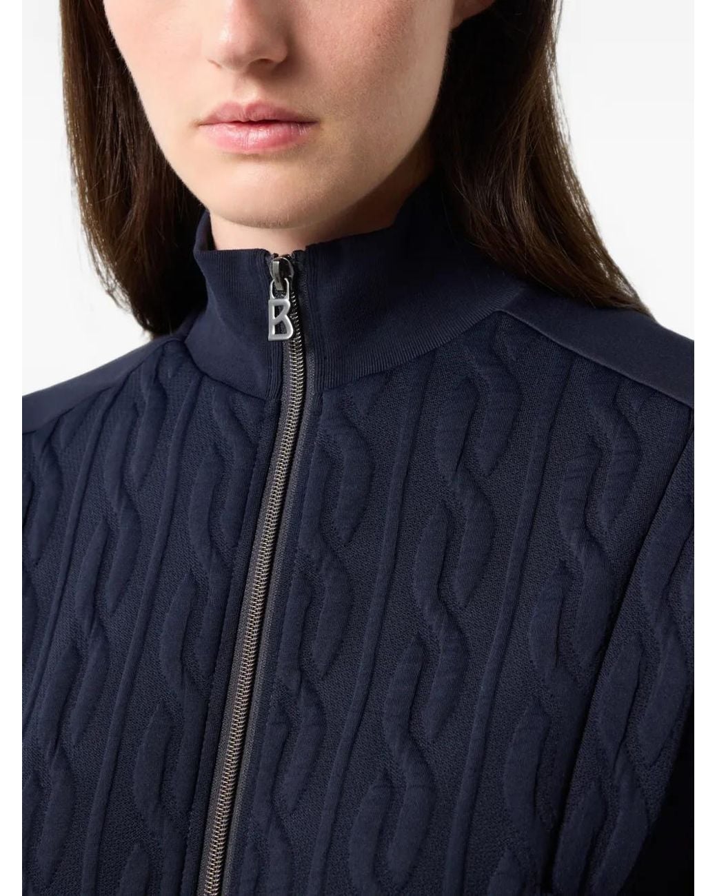 Bogner Blue Veste Katalina En Maille Torsadée