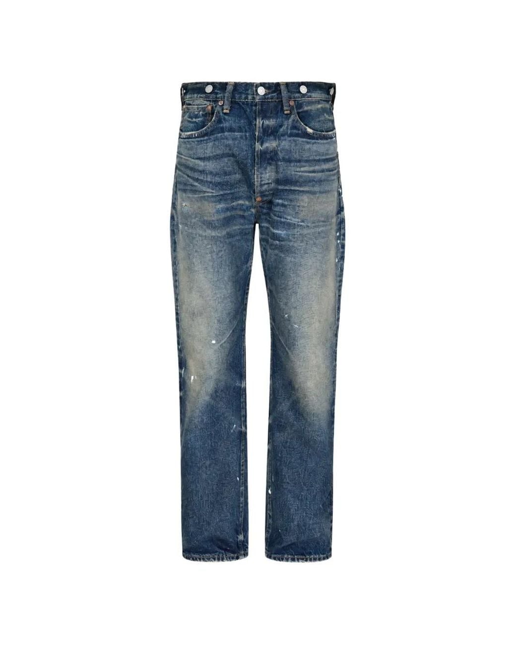Comme des Garçons Blue Distressed Patchwork Jeans for men