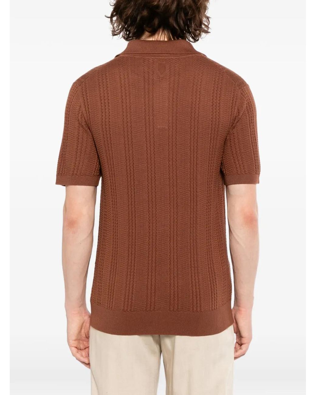 Canali Brown Textured Top for men