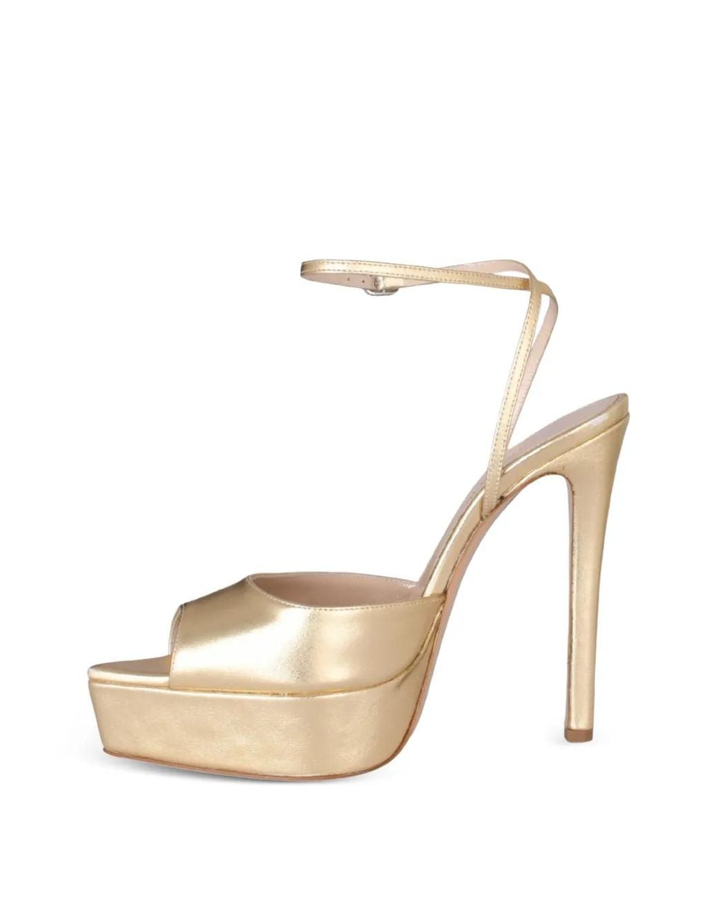 Andrea Wazen Loulou Metallic-Effect Platform Sandals