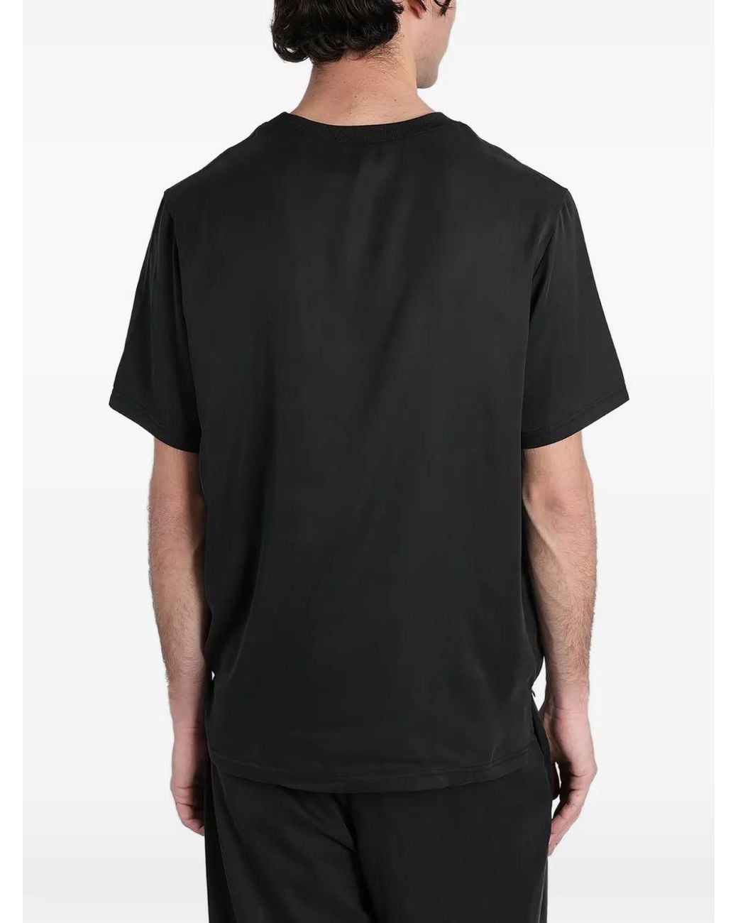 Attachment Black Ribbed-Trim T-Shirt for men