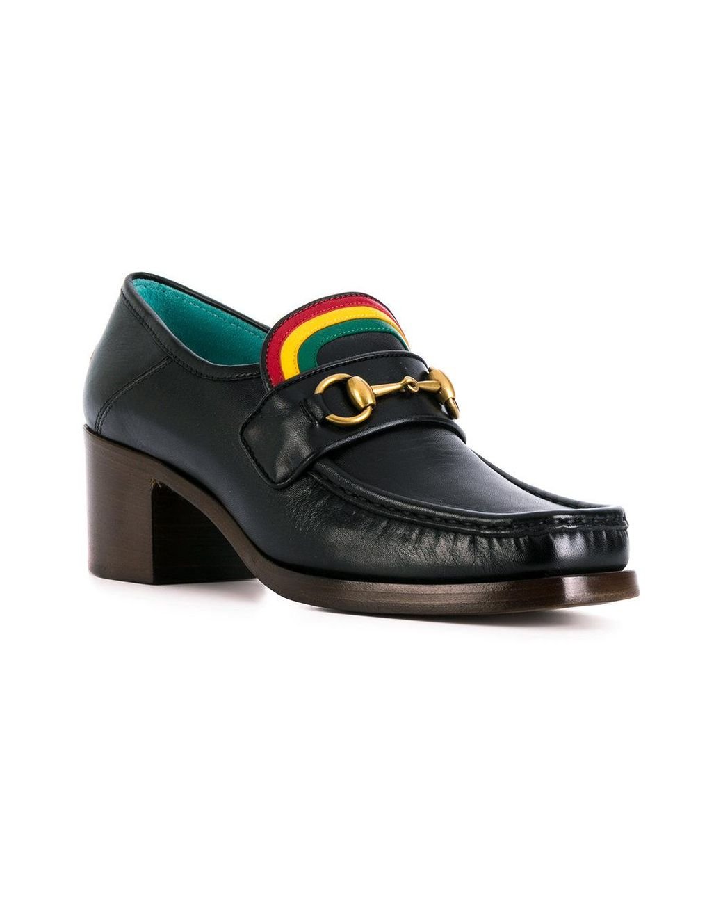 Gucci Rainbow Horsebit Loafers in Black | Lyst