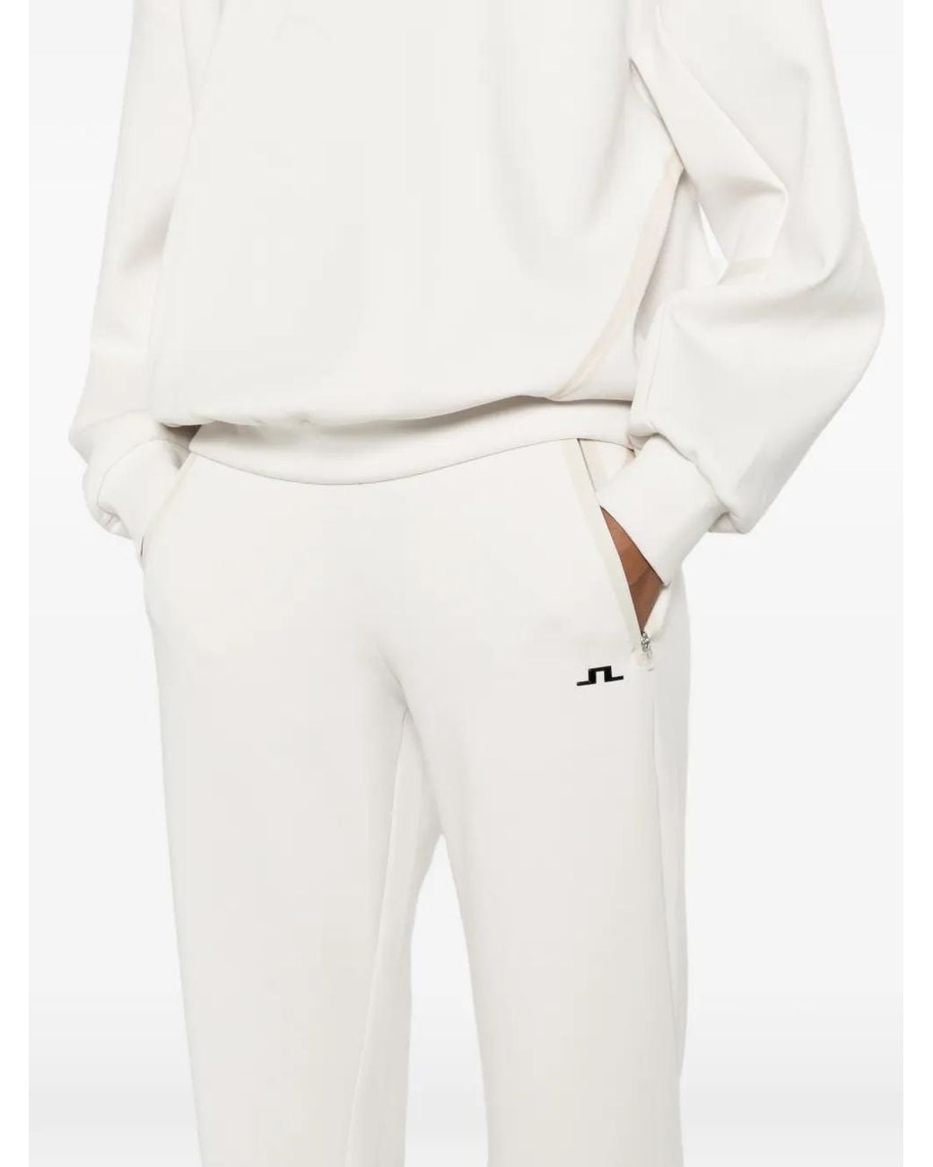 J.Lindeberg White Aura Flared Track Pants