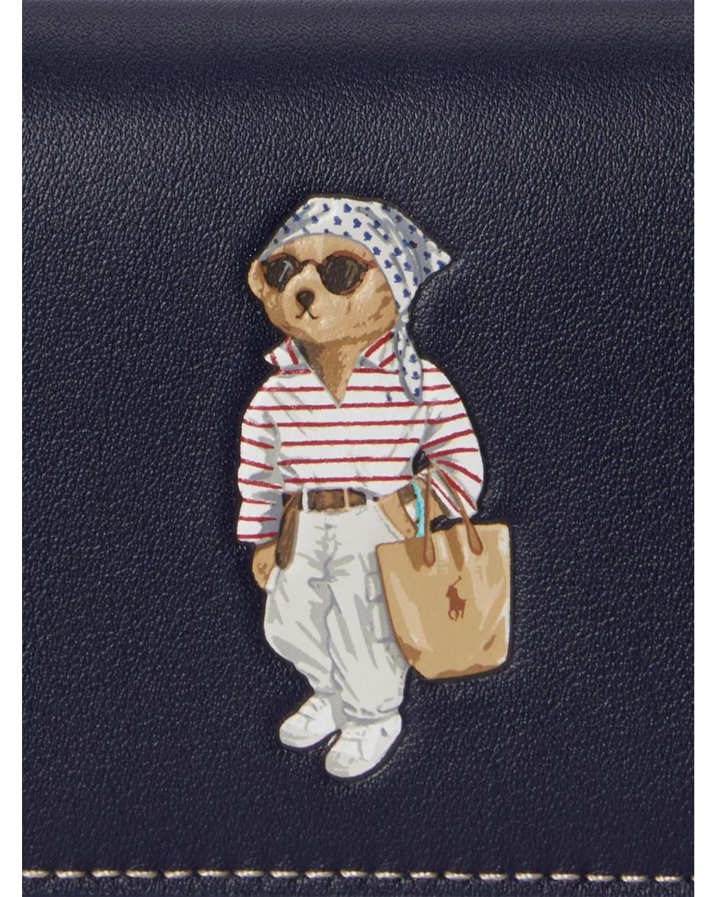 Polo Ralph Lauren Blue Polo Bear Leather Wallet