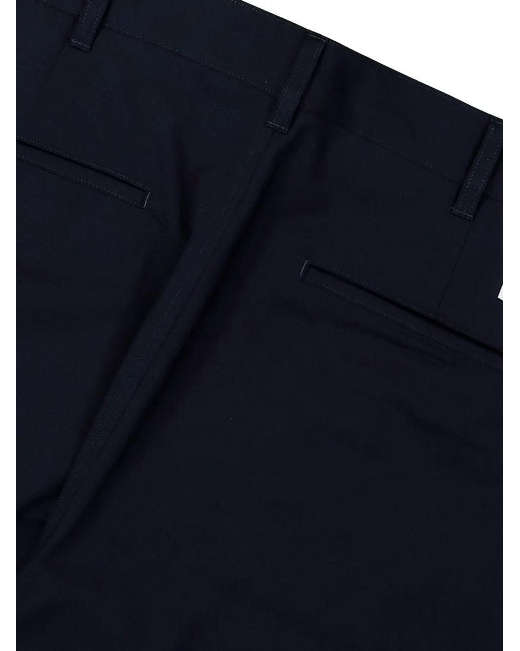 (w)taps Blue Pleated Twill Trousers for men