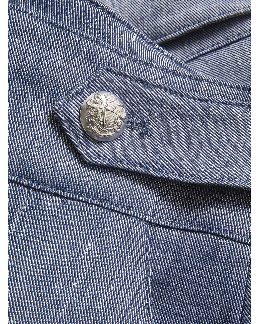 Veronica Beard Blue High-Waisted Shorts