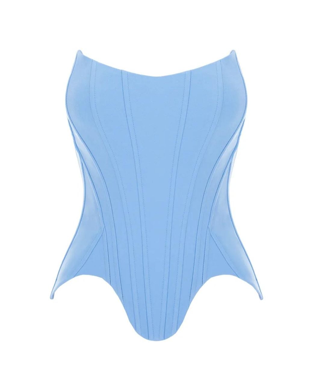 V:PM ATELIER Blue Demi Panelled Corset Top