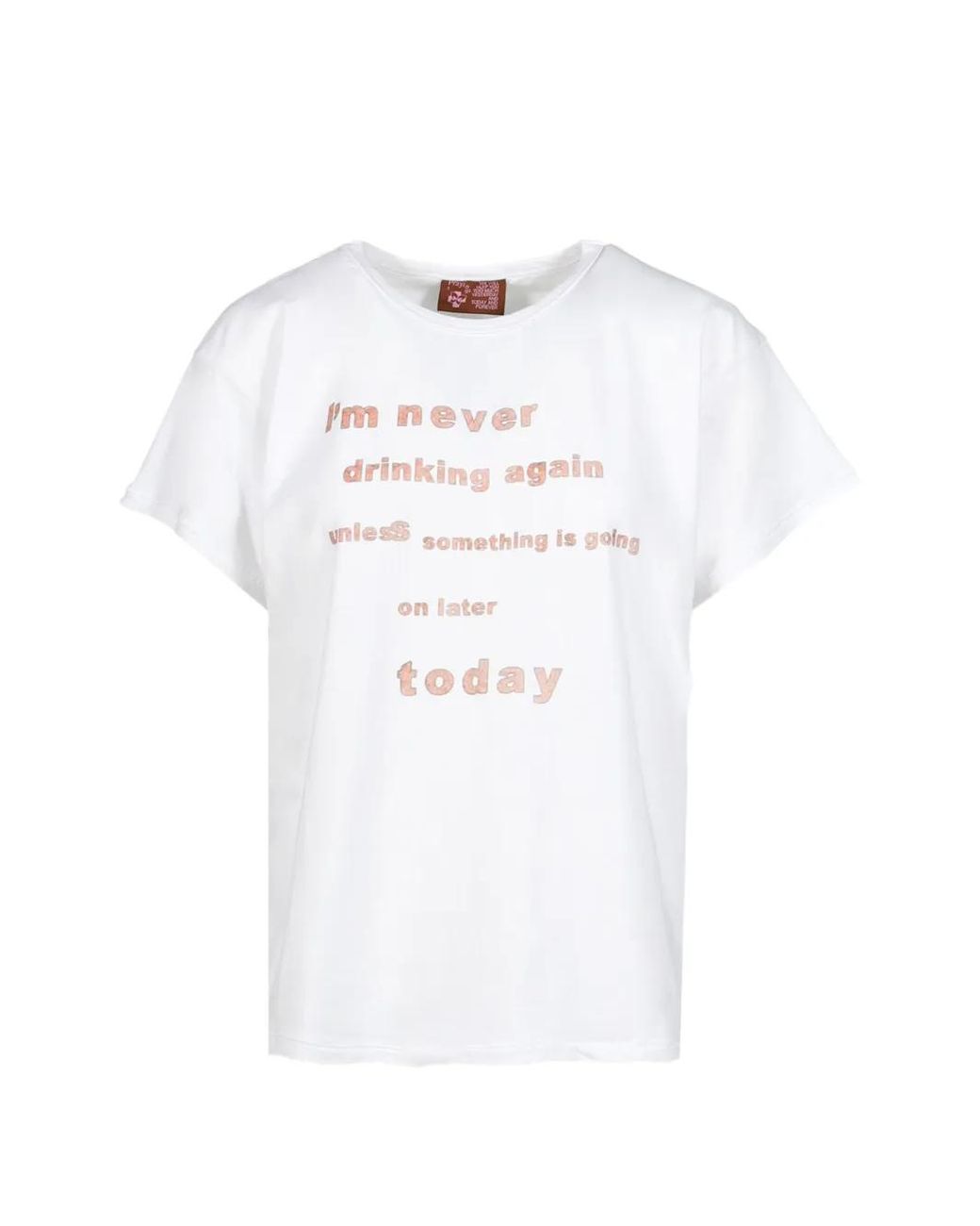 PRAYING White Never Drinking Again Graphic-Print T-Shirt
