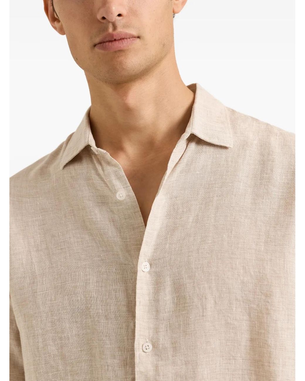 Orlebar Brown White Giles Buttoned Long-Sleeve Shirt for men
