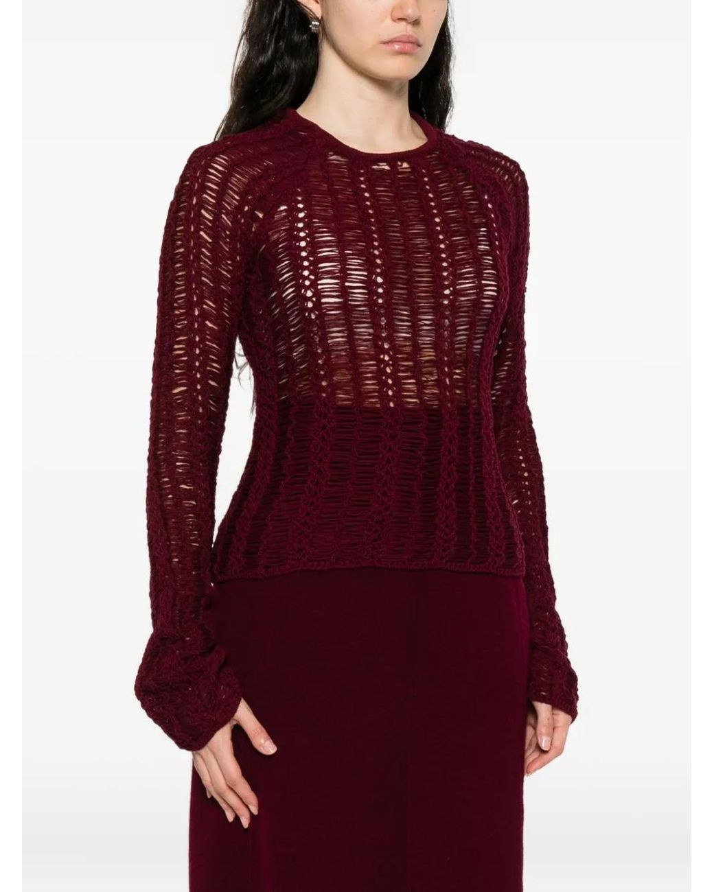 Séfr Red Open-Knit Sweater
