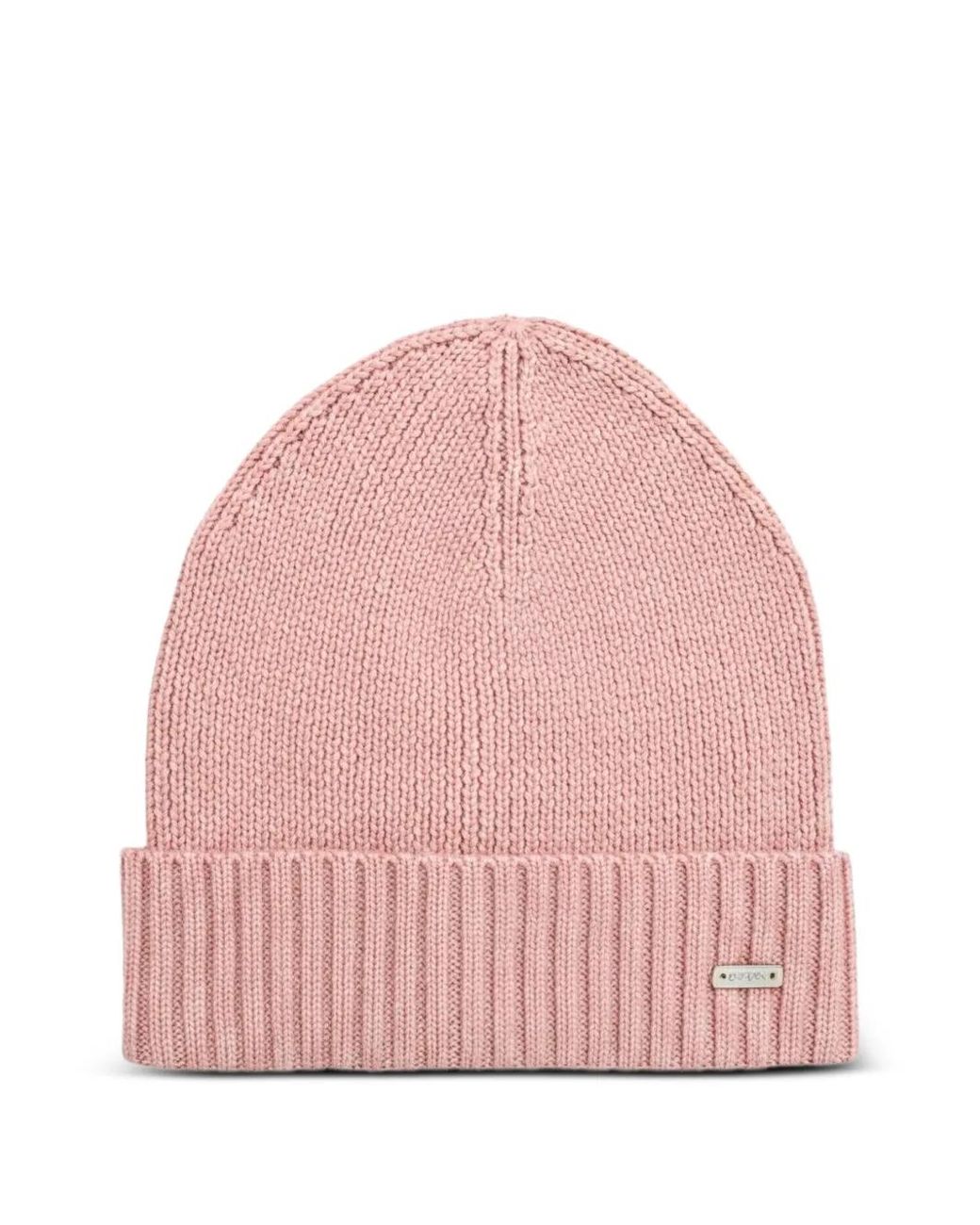 Geox Pink Ribbed Logo Beanie Hat
