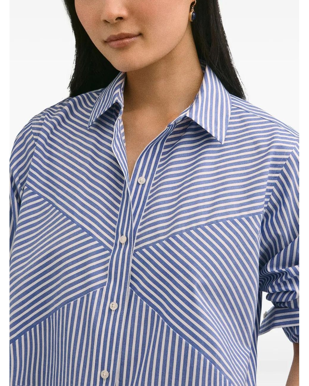 Brooks Brothers Blue Striped Point-Collar Shirt