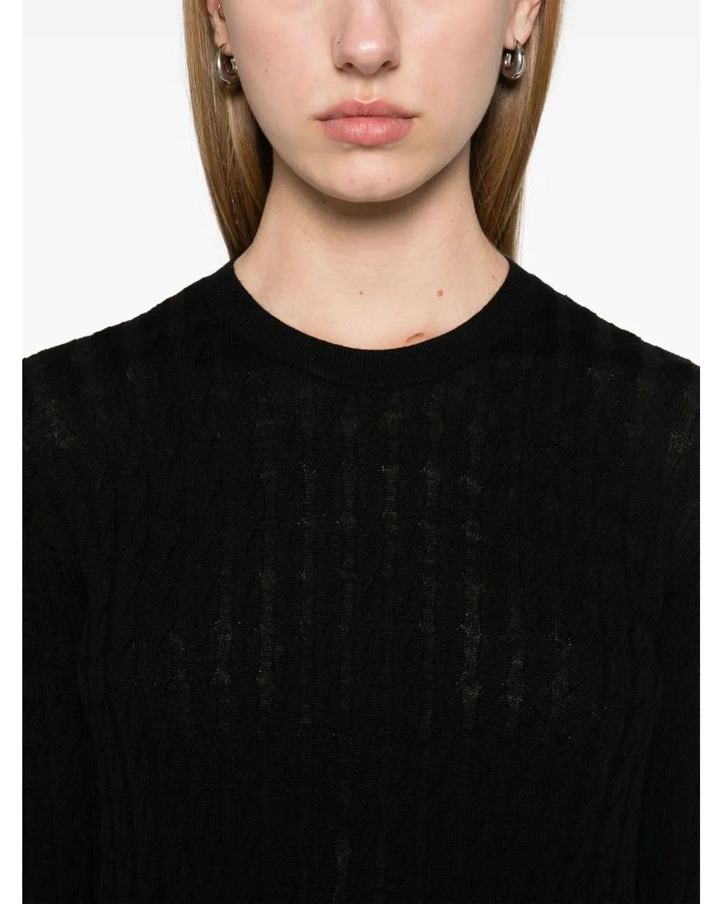 Totême Black Cable-Knit Maxi Dress