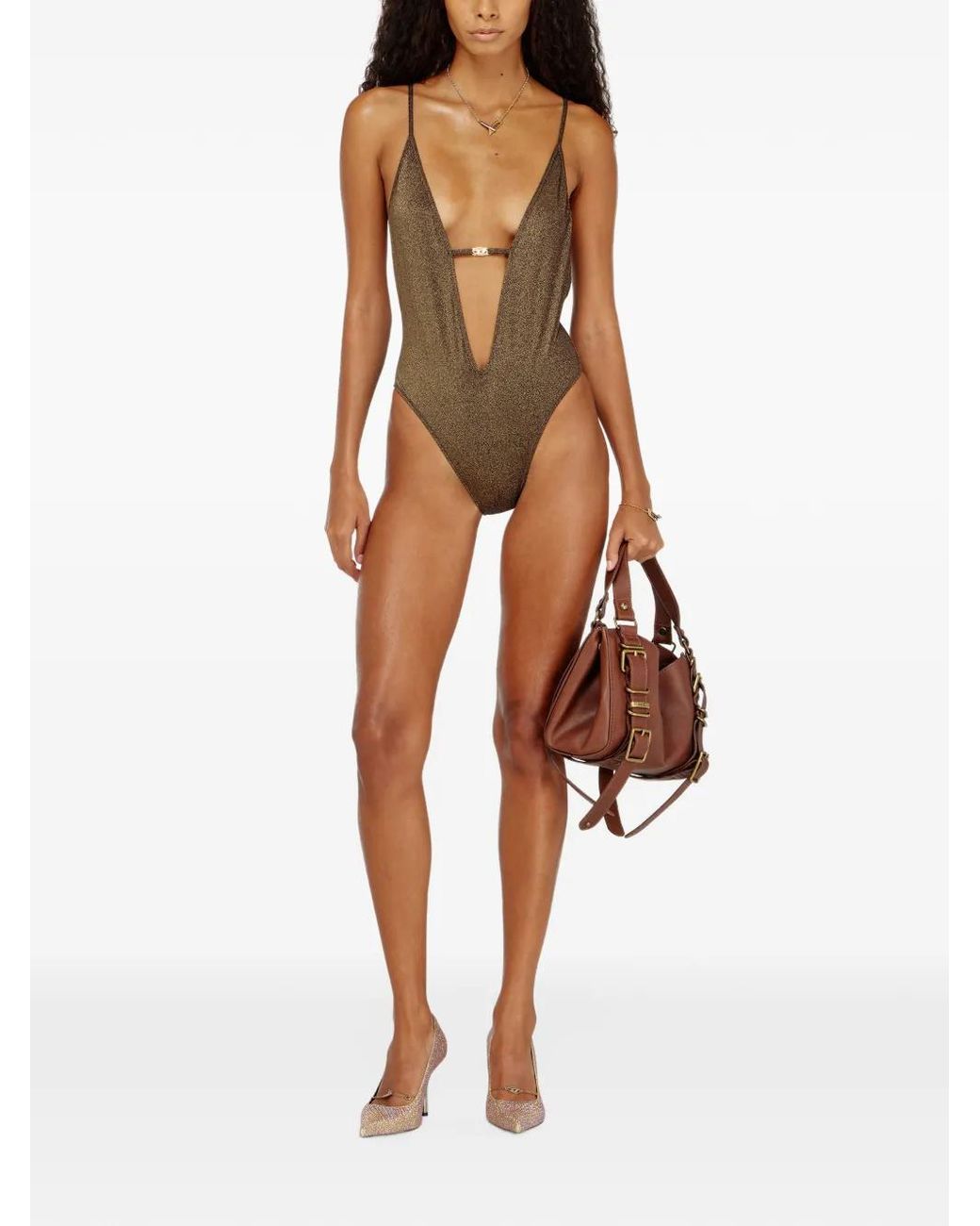 DIESEL Brown Daisy-Utlt Swimsuit