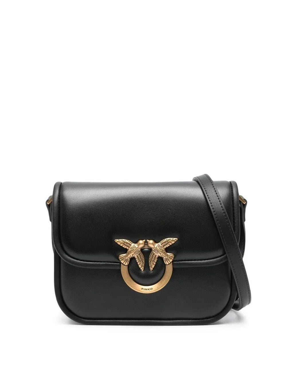 Pinko Black Love Box Bag Flap Mini Nappa By