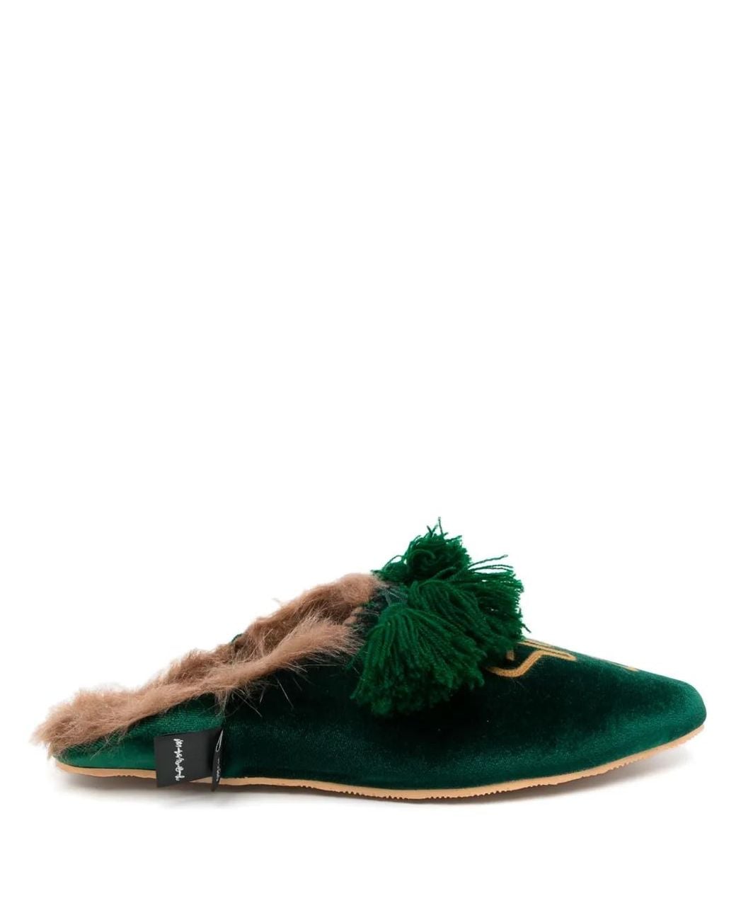 Midorikawa Green Pointed-Toe Slippers
