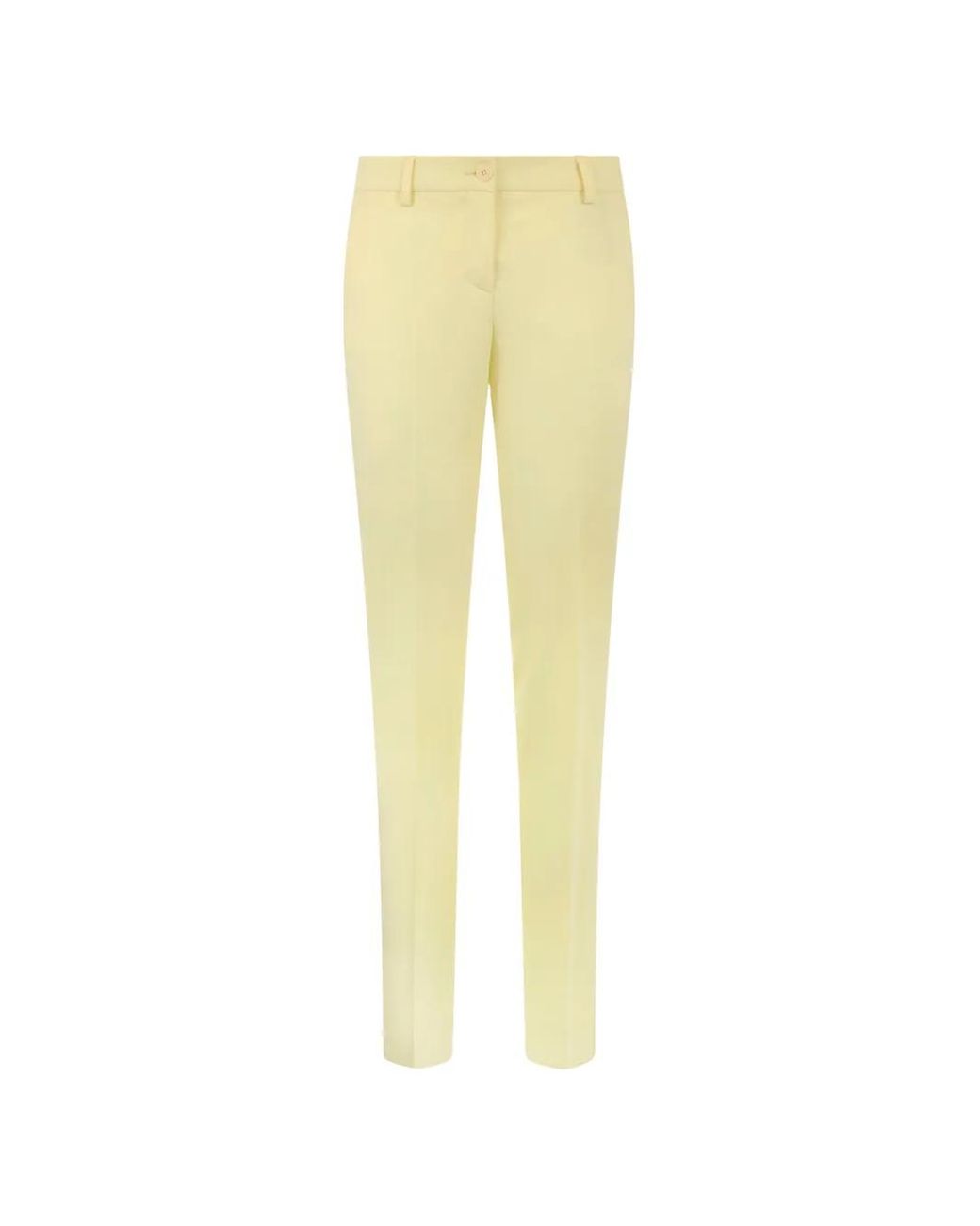 Philipp Plein Yellow Wool Office Trousers Regular Waist