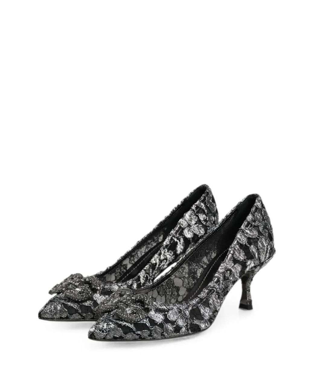 Dolce & Gabbana Metallic Escarpins Amore À Ornements