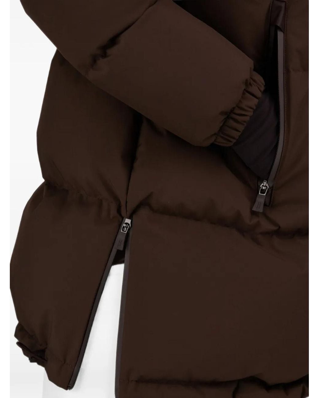 Herno Brown Hooded Single-Breasted Coat