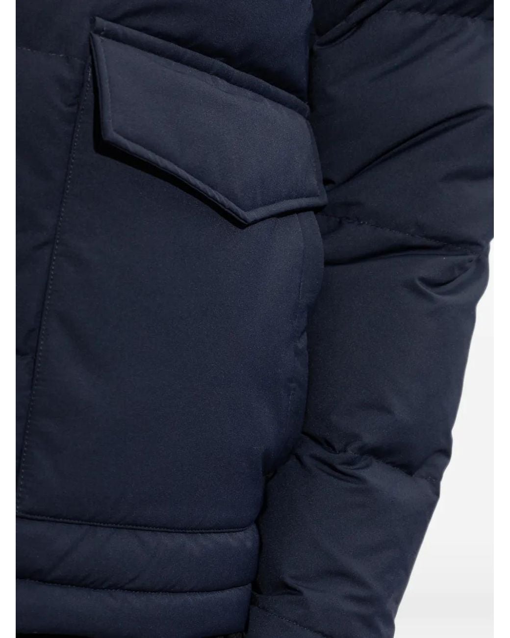 Eleventy Blue Quilted Stand-Up Collar Jacket for men