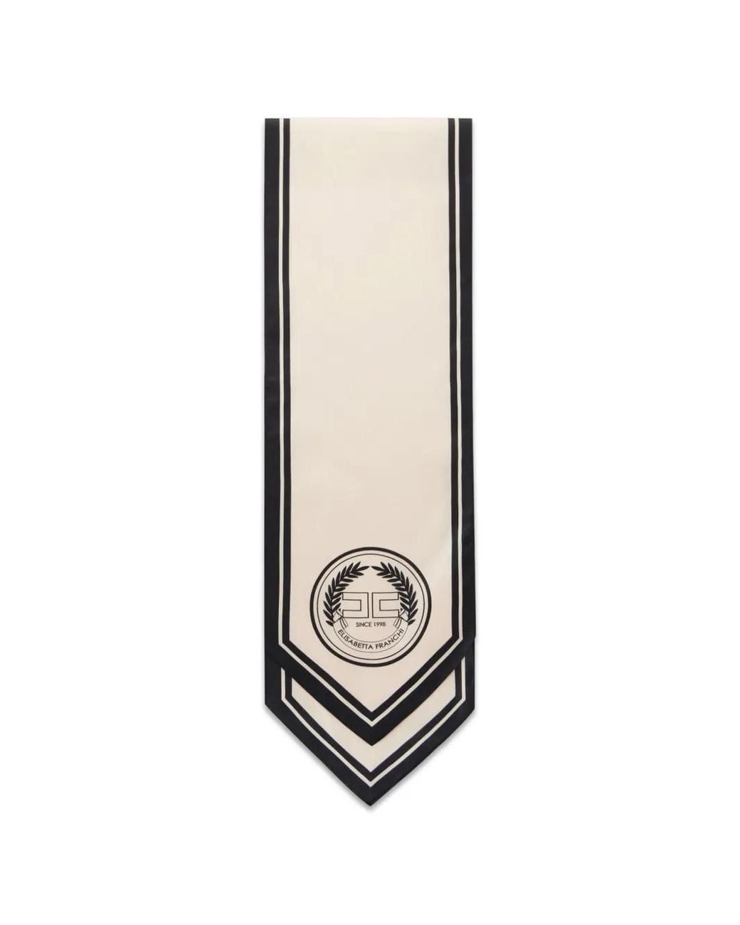 Elisabetta Franchi White Silk Foulard Scarf