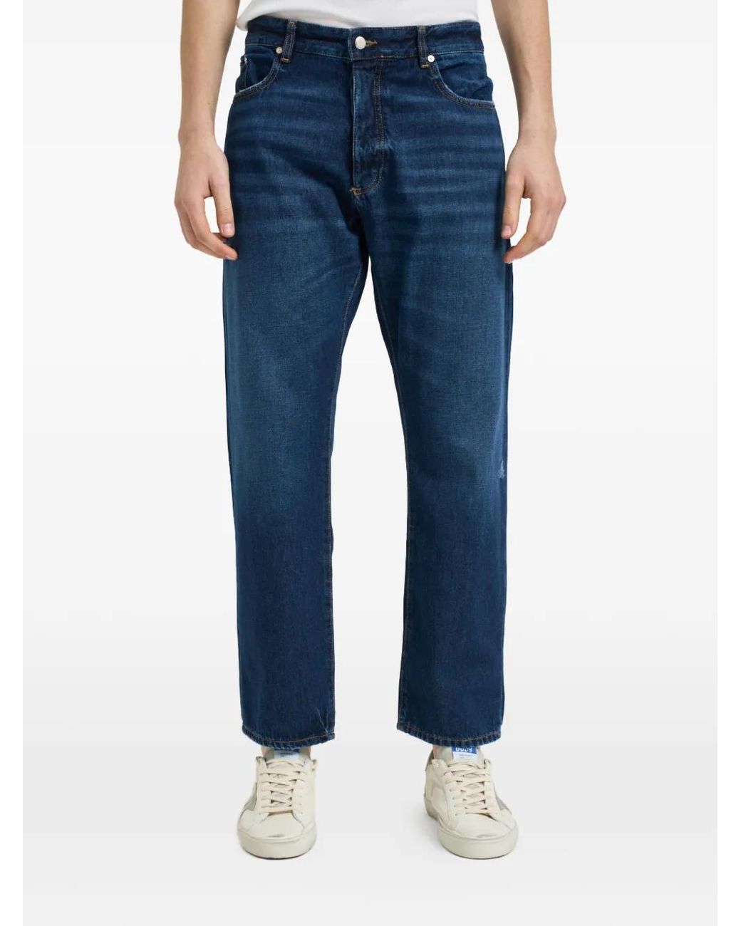 ICON DENIM Blue Buttoned Jeans for men