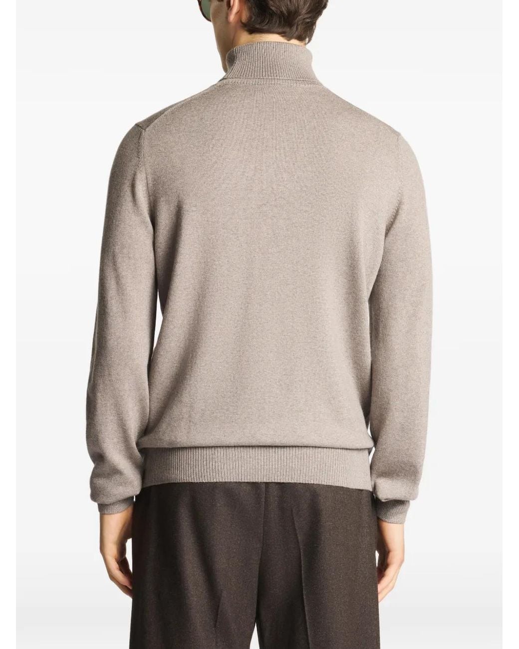 Fay Gestrickter Rollkragenpullover in Gray für Herren