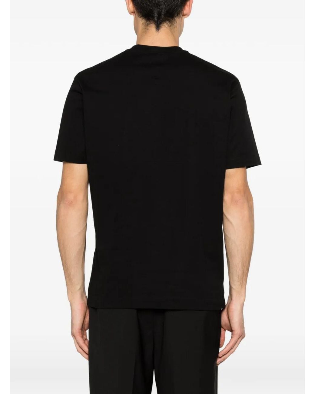 Mazzarelli Black Round-Neck T-Shirt for men