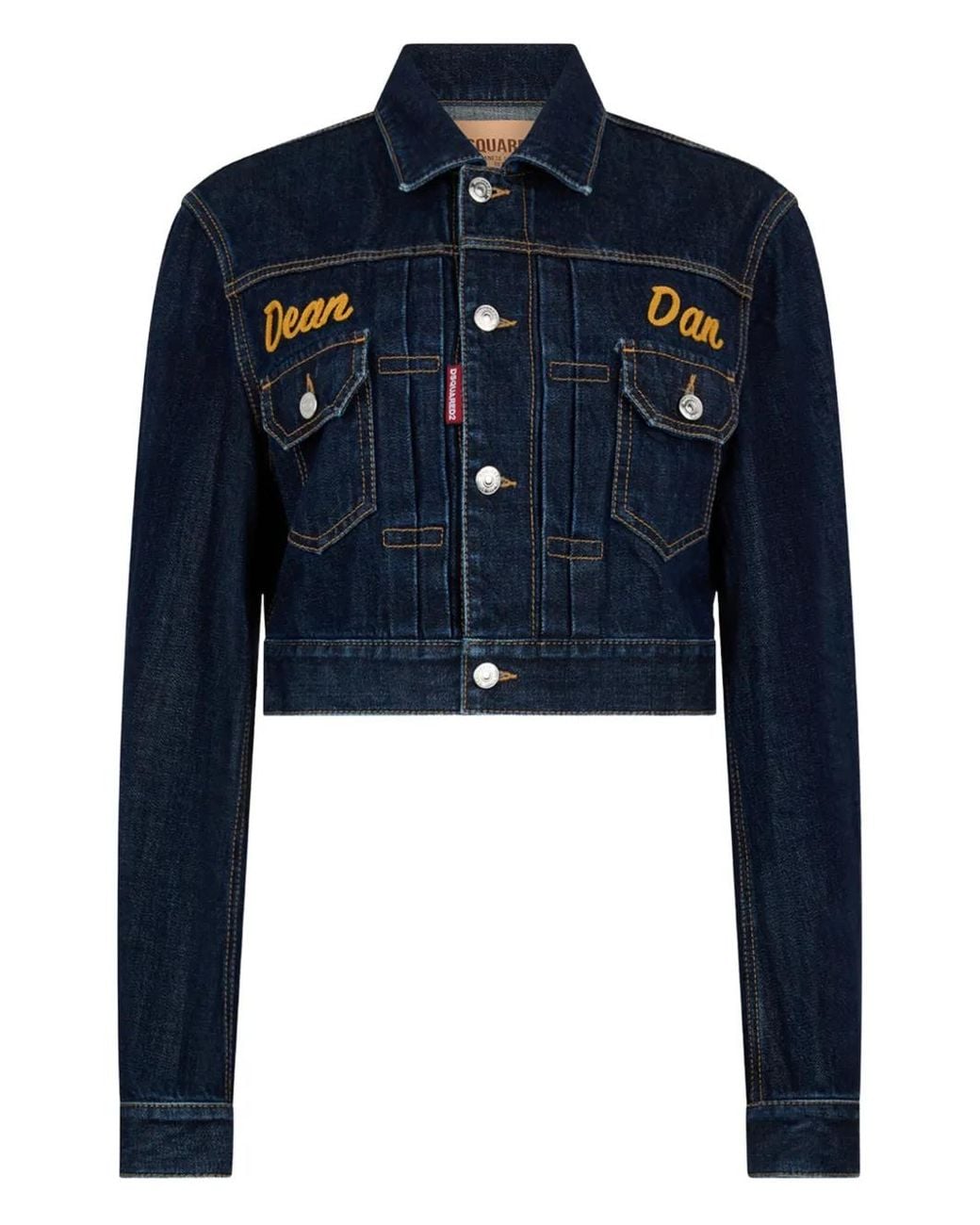 DSquared² Blue Cimosa Authentic Japanese Cropped Boxy Jean Jacket