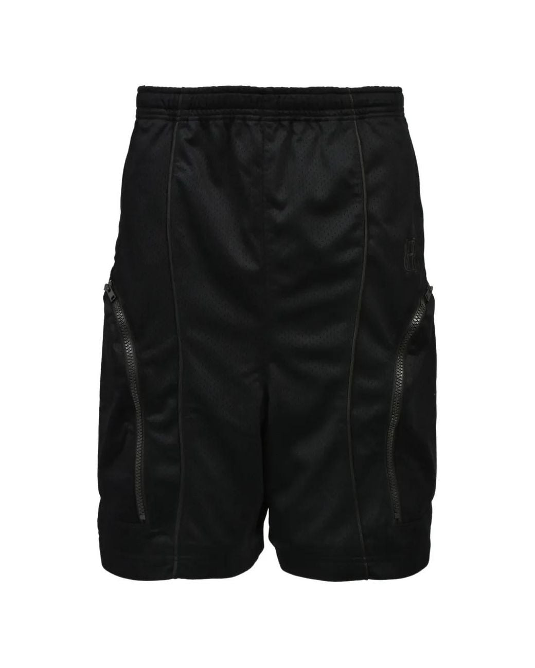 BREATH Black Mesh Zip-Detail Shorts for men