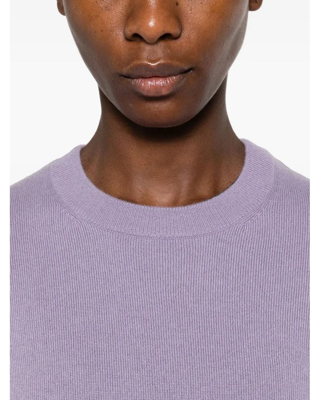 Allude Purple Crew-Neck Long-Sleeve Sweater