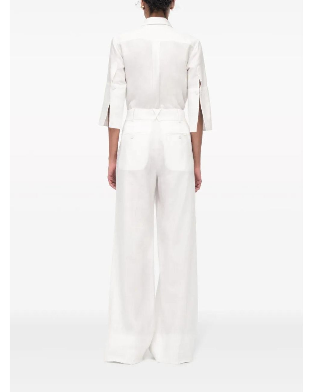 Another Tomorrow Linnen Blouse in het White