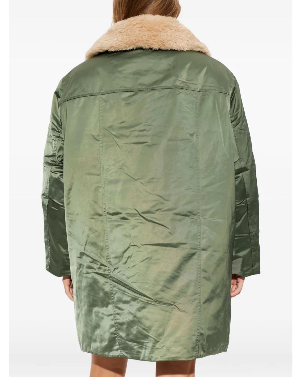 Baum und Pferdgarten Green Daimi Faux-Shearling Collar Jacket