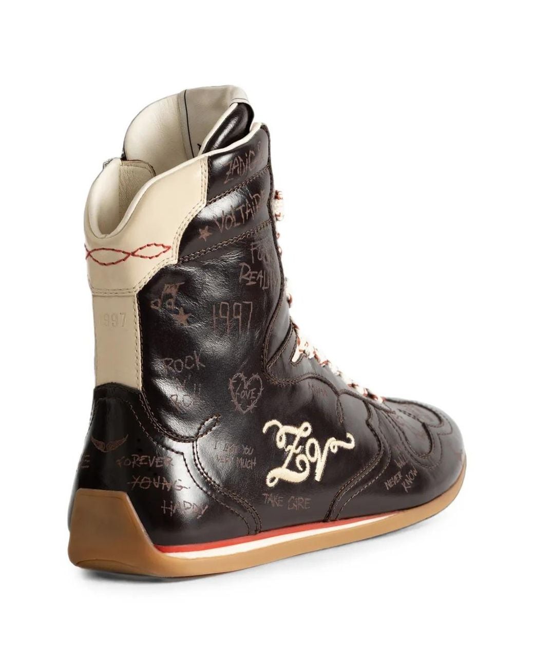 Zadig & Voltaire Black Zv Dance Laser-Etched Sneakers