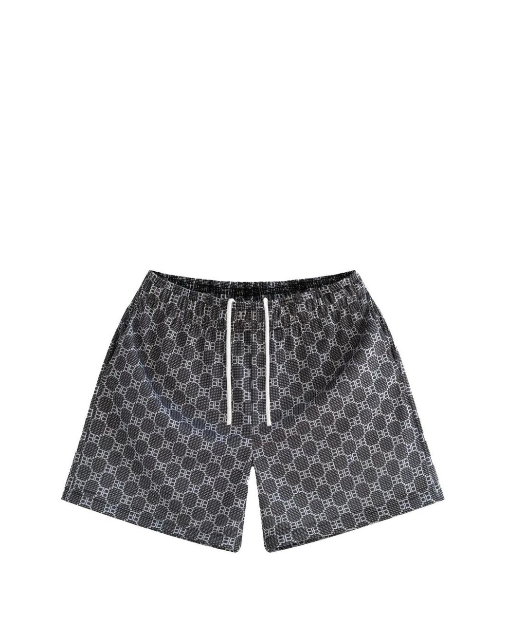 Bravest Studios Gray Matrix Monogram-Print Track Shorts for men