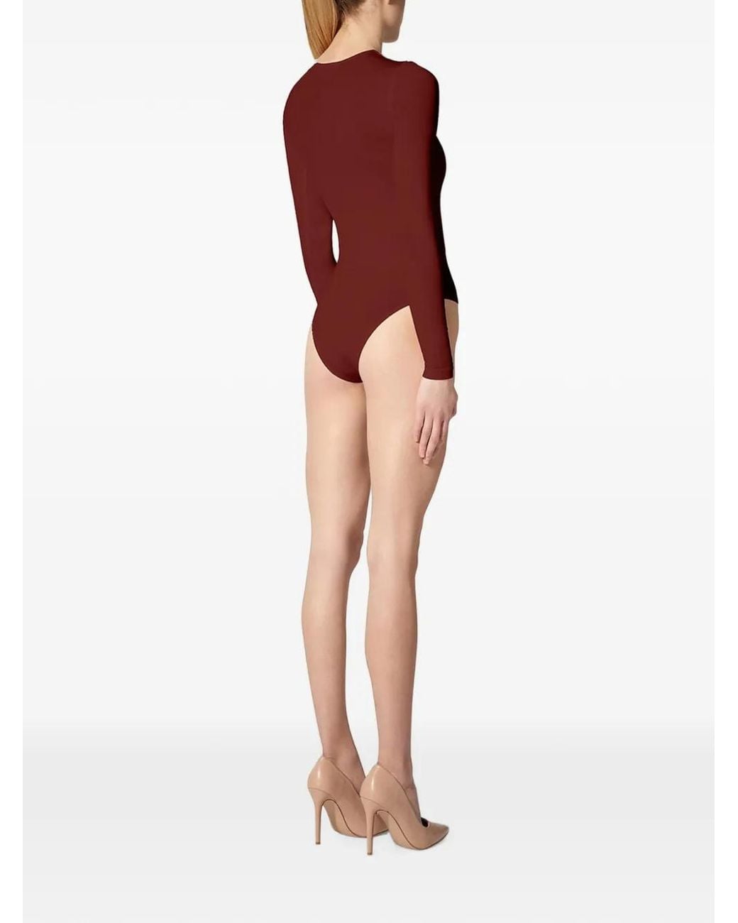 Wolford Red Berlin Shiny Bodysuit