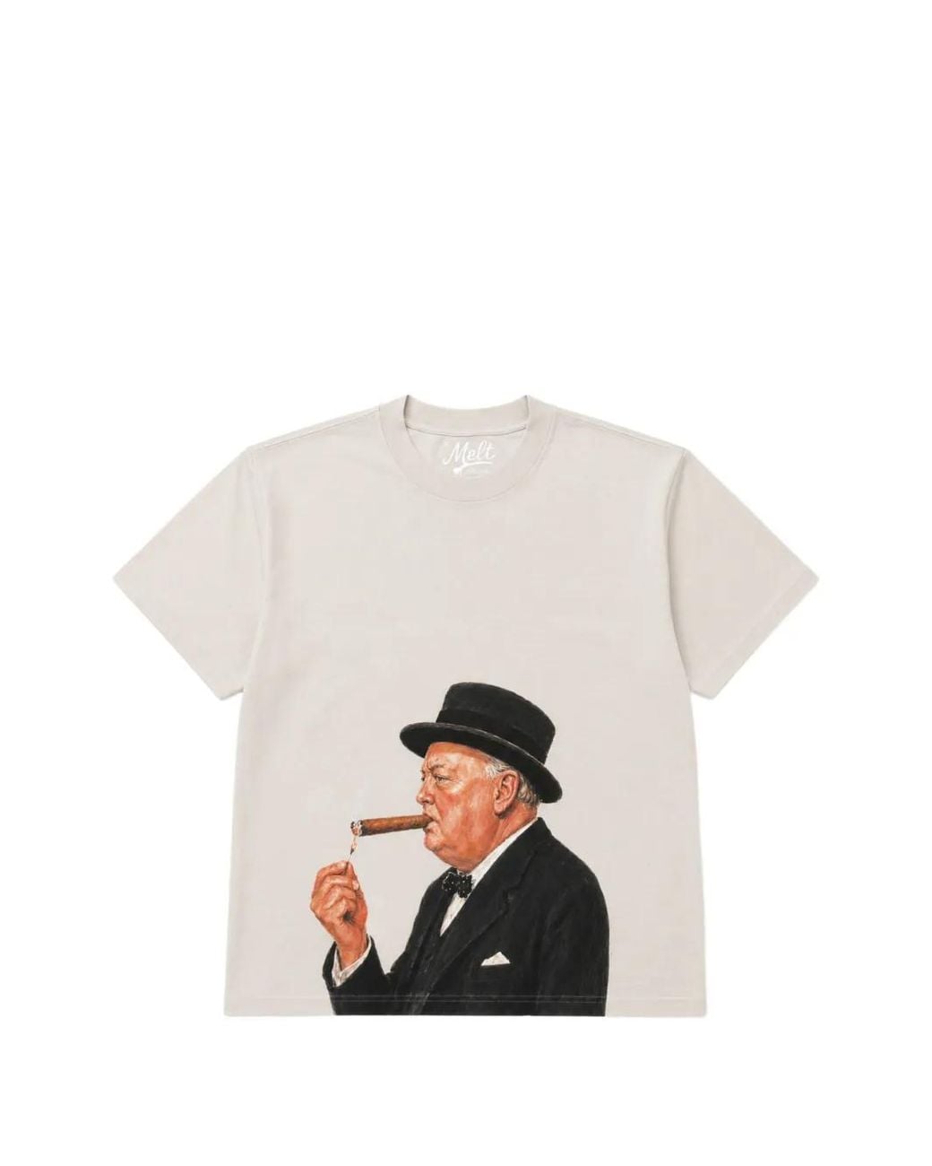 Melt White Graphic-Print T-Shirt for men