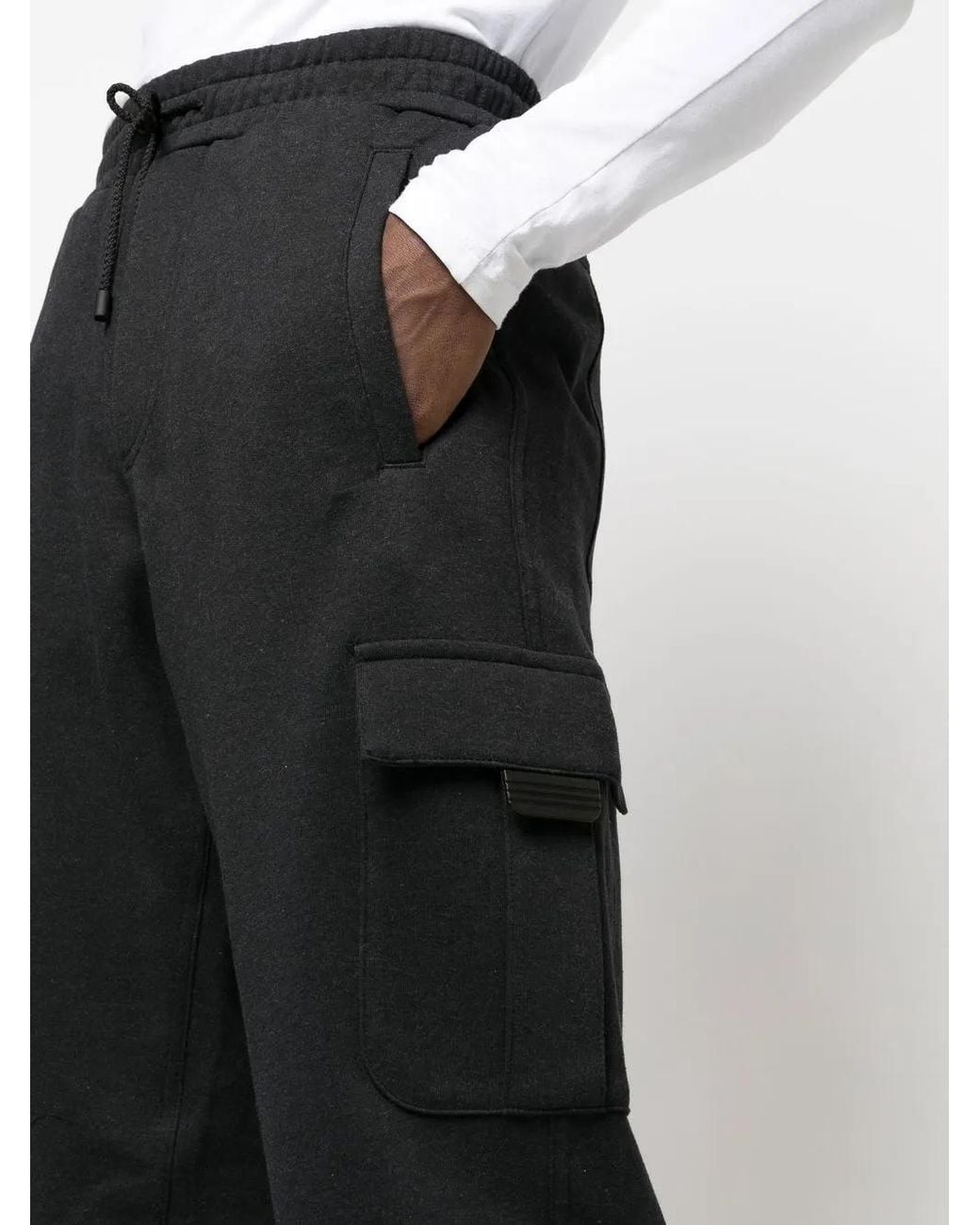 Kiton Black Logo-Patch Cargo Track Pants for men