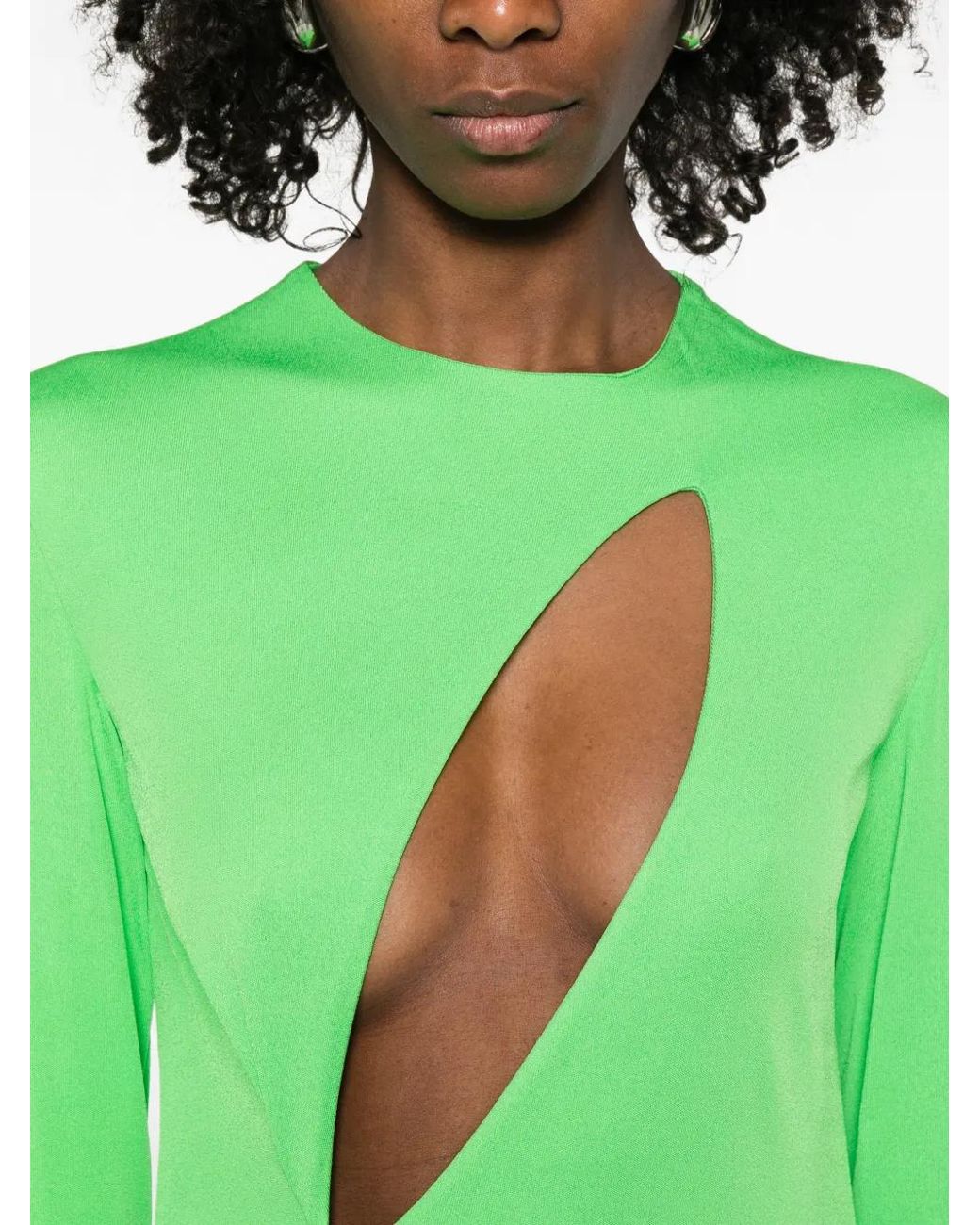 Tom Ford Green Crepe Jersey Long Sleeve Evening Dress