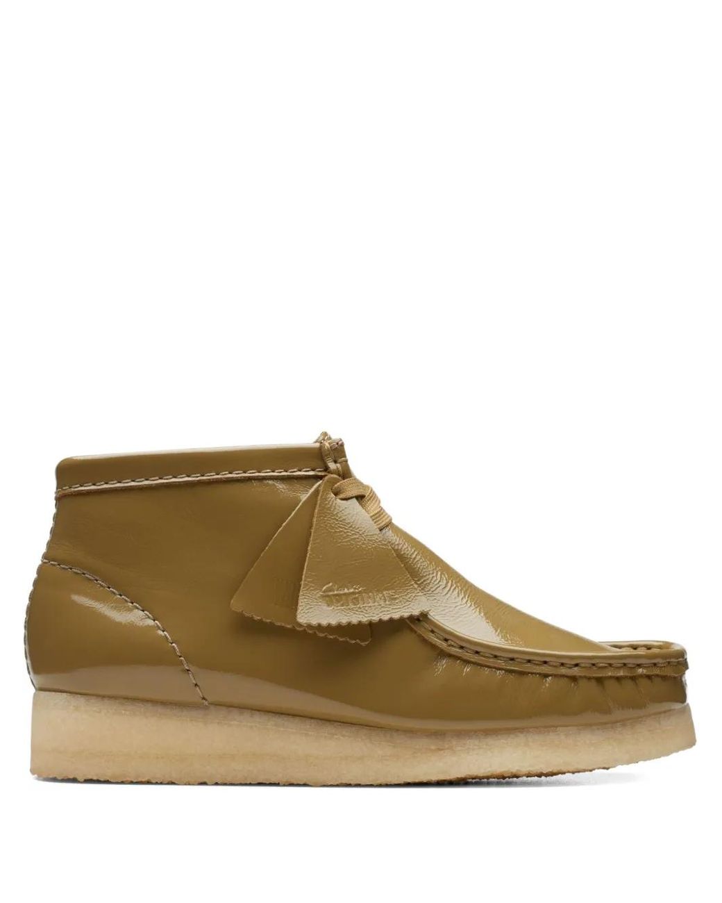 Clarks Brown Wallabee Patent Leather Boots