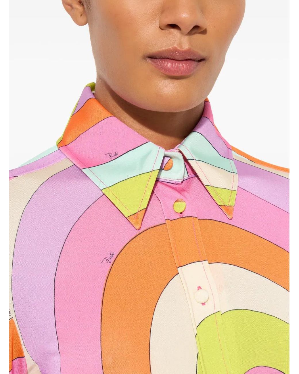 Emilio Pucci White Iride Print Shirt