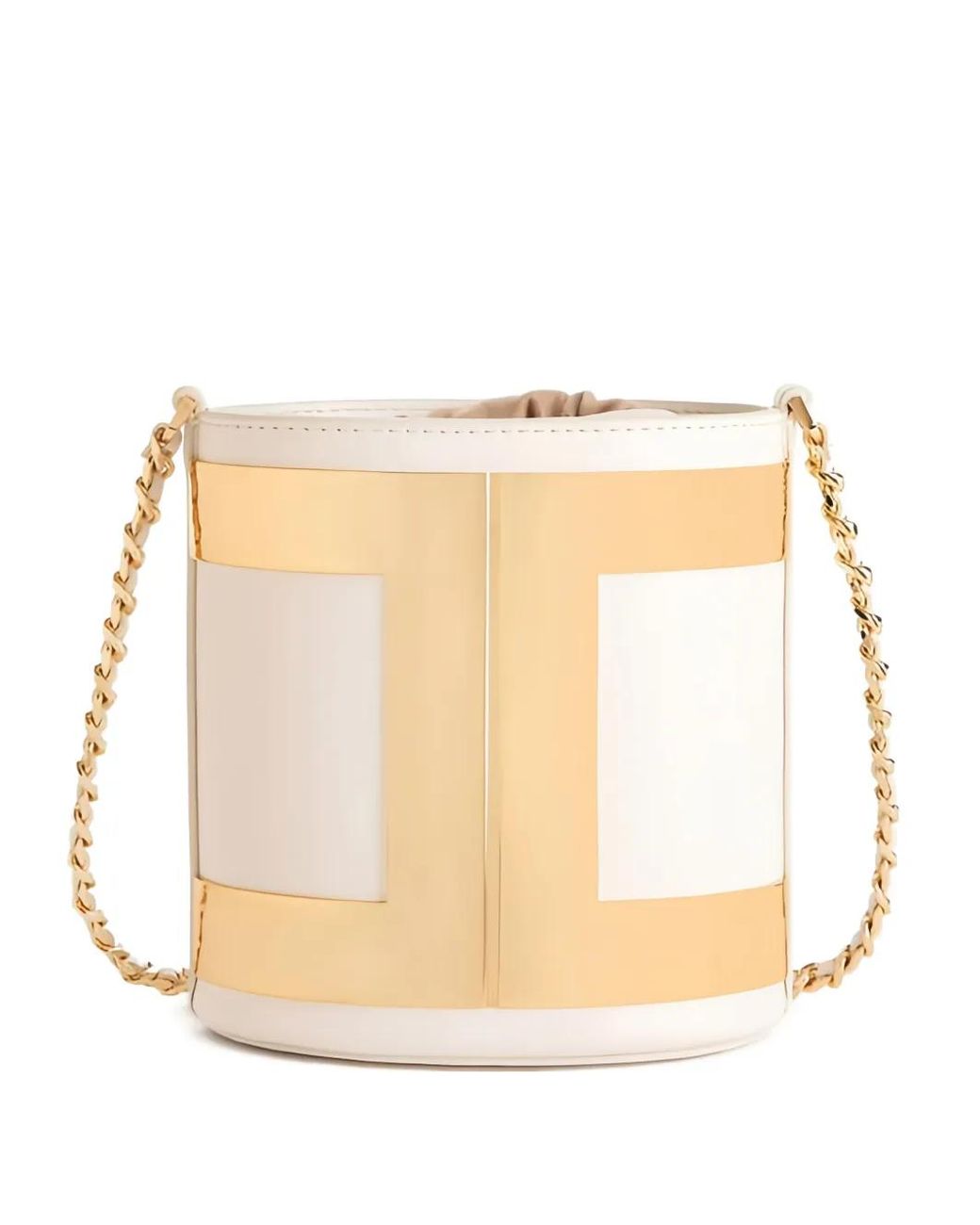 Elisabetta Franchi Natural Bucket Bag With Logo