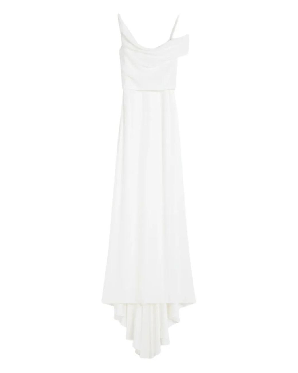 Max Mara White Ghiglia Draped Maxi Dress