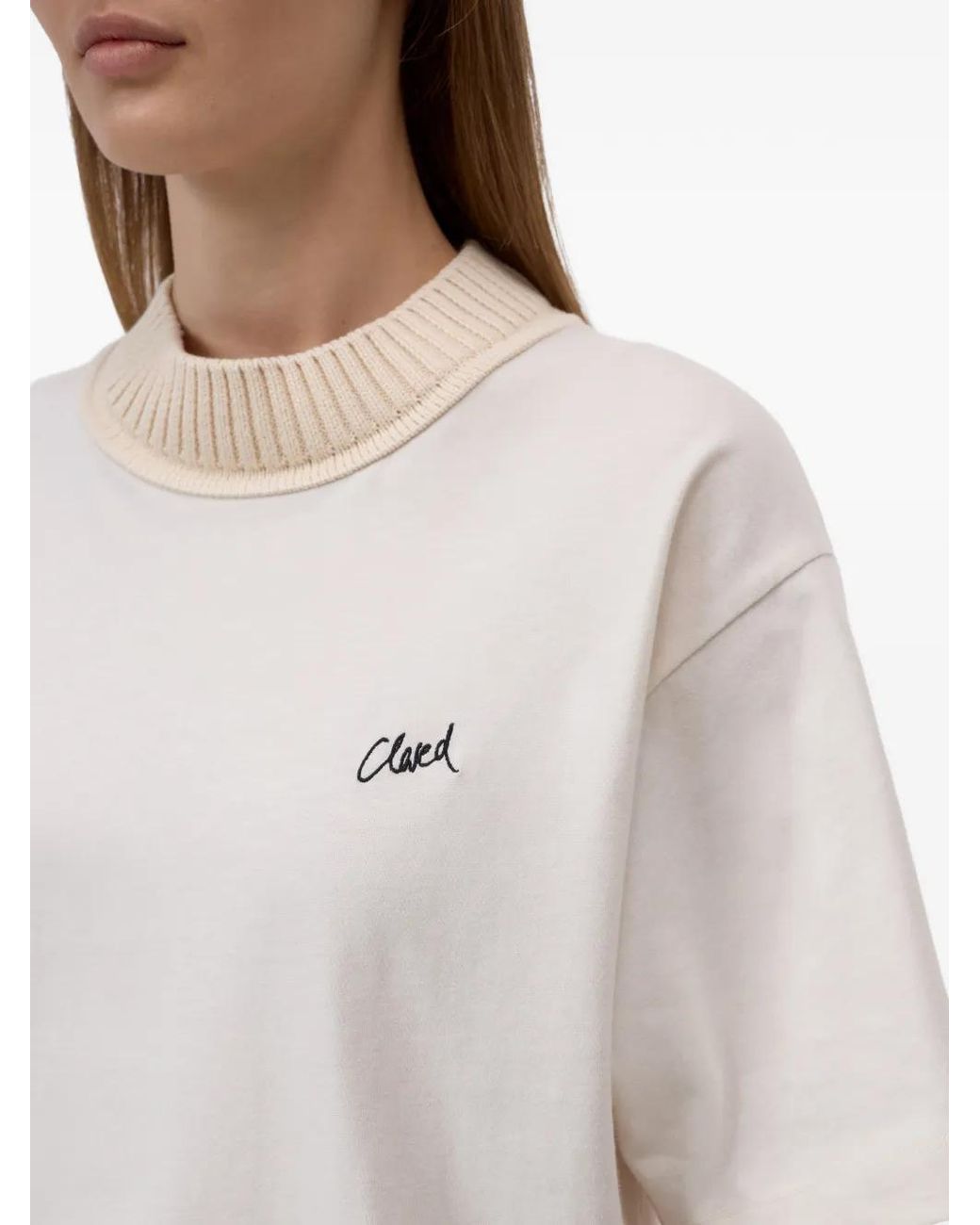 Closed White Logo-Embroidered T-Shirt