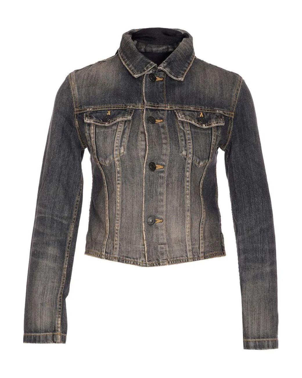 Balenciaga Gray Lace-Up Denim Jacket