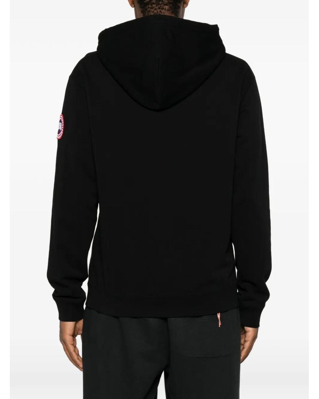 Canada Goose Black Loon Logo-Patch Hoodie for men