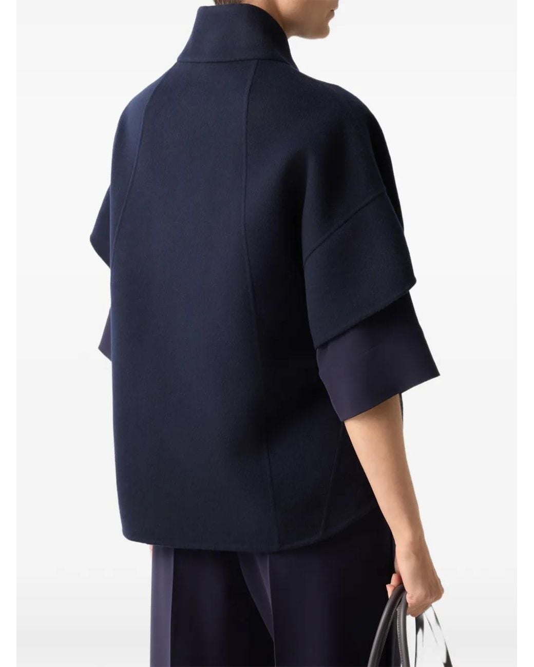 Bogner Blue Venice Double-Faced Wool Cape