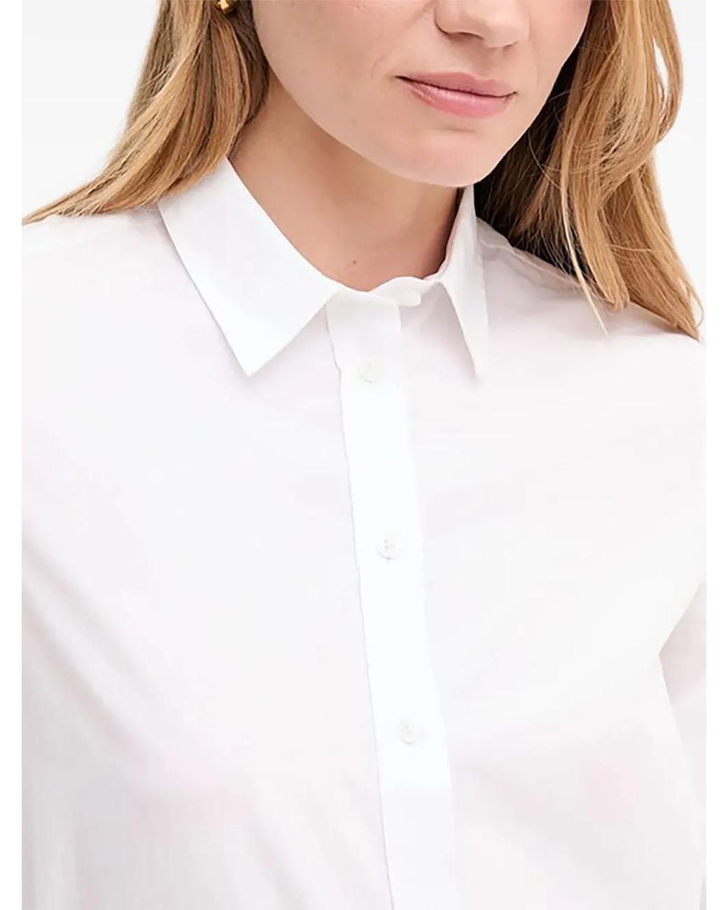 Gant White Chemise À Boutonnière Sur Le Devant