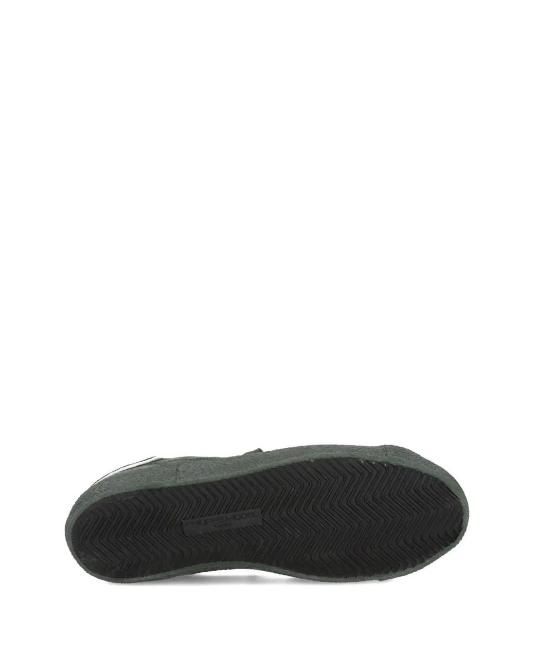 Philippe Model Green Suede-Panelled Low-Top Sneakers for men